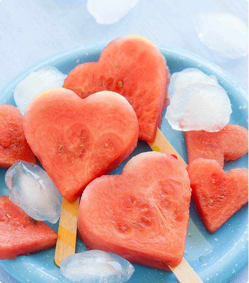 Watermelon hearts قلوب حب من البطيخ fresh fruity